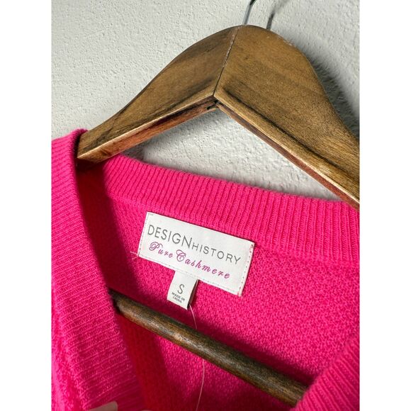 Design History Pink Cashmere Sweater Womens Sz S Flare Sleeve Quiet Luxury - Picture 5 of 9